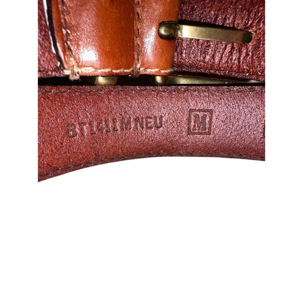 Fossil Belt Stitchwork Patch Work Brown Leather Sz M Boho Festival Western